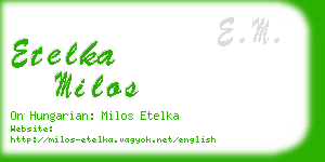 etelka milos business card